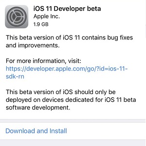 Ios 11 beta profile link